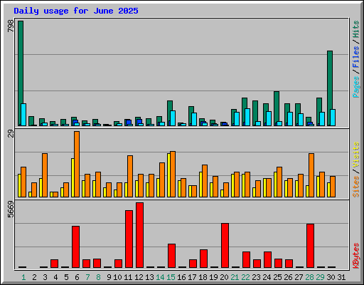 Daily usage for June 2025