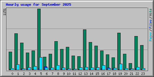 Hourly usage for September 2025
